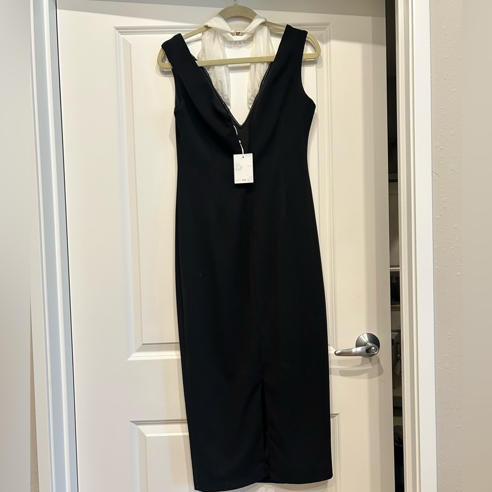 Tokyo Foxtrot Kennedy Black Off Shoulder Midi Dress NWT XL - Picture 8 of 8
